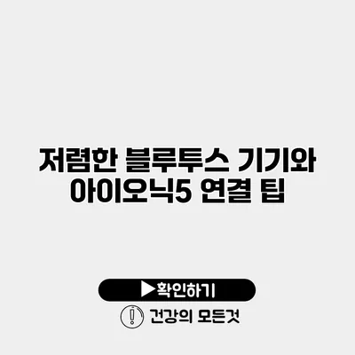 저렴한 블루투스 기기와 아이오닉5 연결 팁