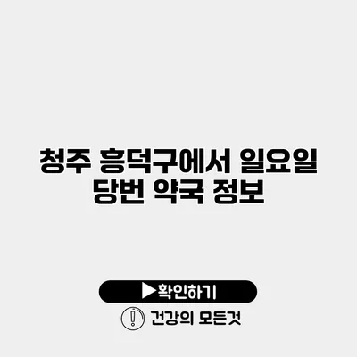 청주 흥덕구에서 일요일 당번 약국 정보