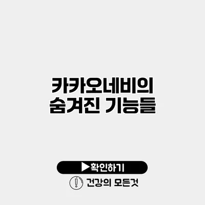 카카오네비의 숨겨진 기능들