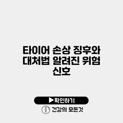 타이어 손상 징후와 대처법 알려진 위험 신호