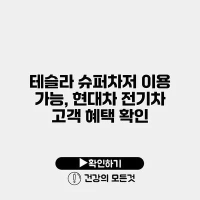 테슬라 슈퍼차저 이용 가능, 현대차 전기차 고객 혜택 확인
