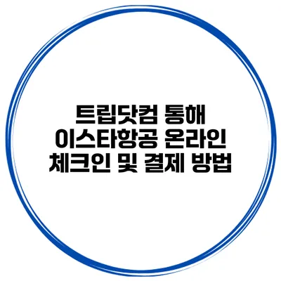 트립닷컴 통해 이스타항공 온라인 체크인 및 결제 방법