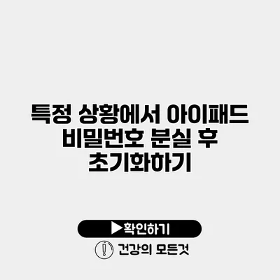 특정 상황에서 아이패드 비밀번호 분실 후 초기화하기