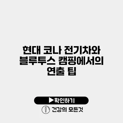 현대 코나 전기차와 블루투스 캠핑에서의 연출 팁